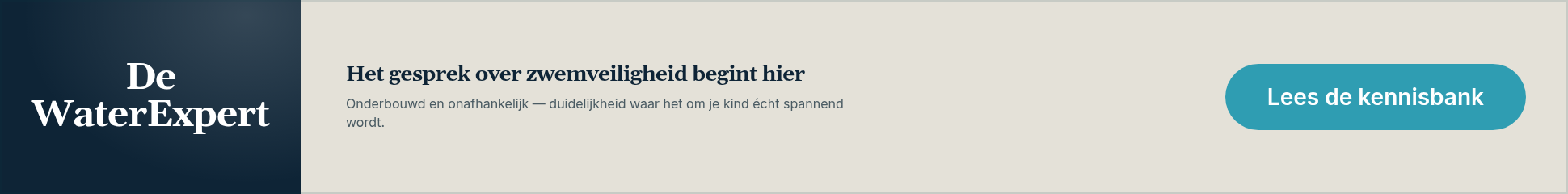 De WaterExpert — het gesprek over zwemveiligheid begint hier